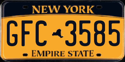 NY license plate GFC3585