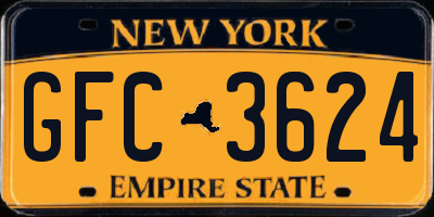 NY license plate GFC3624