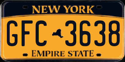 NY license plate GFC3638