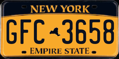 NY license plate GFC3658