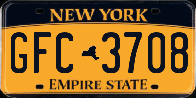 NY license plate GFC3708