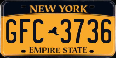 NY license plate GFC3736