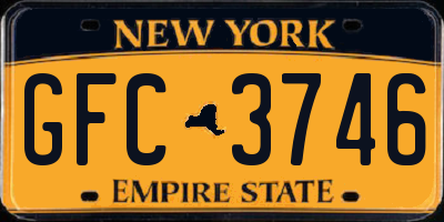 NY license plate GFC3746