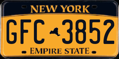 NY license plate GFC3852