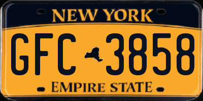 NY license plate GFC3858