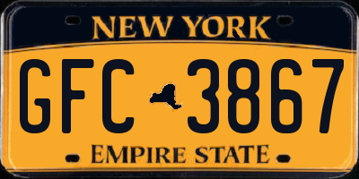 NY license plate GFC3867