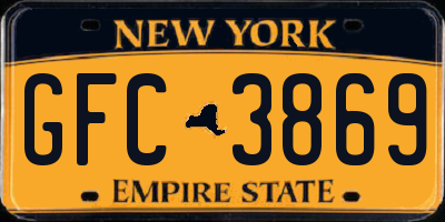 NY license plate GFC3869