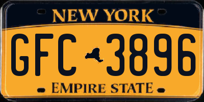 NY license plate GFC3896