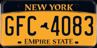 NY license plate GFC4083