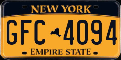 NY license plate GFC4094