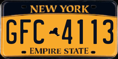 NY license plate GFC4113