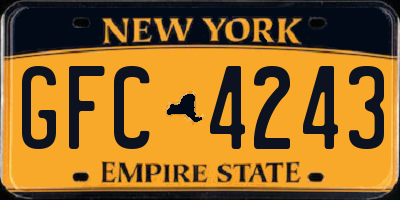 NY license plate GFC4243