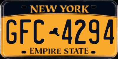 NY license plate GFC4294