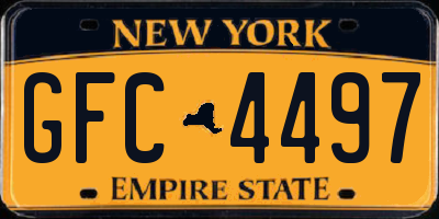 NY license plate GFC4497