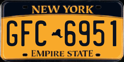 NY license plate GFC6951