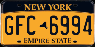 NY license plate GFC6994