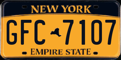 NY license plate GFC7107