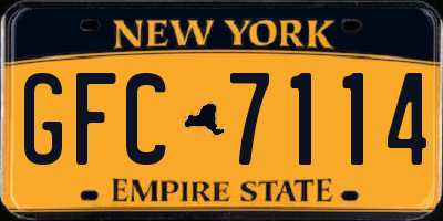 NY license plate GFC7114