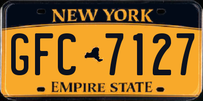 NY license plate GFC7127