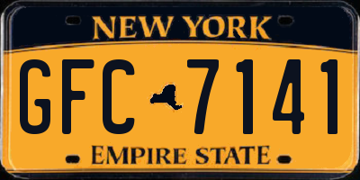 NY license plate GFC7141
