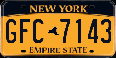 NY license plate GFC7143