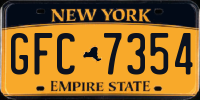 NY license plate GFC7354
