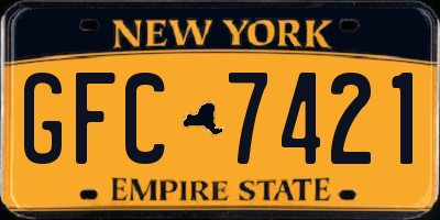 NY license plate GFC7421