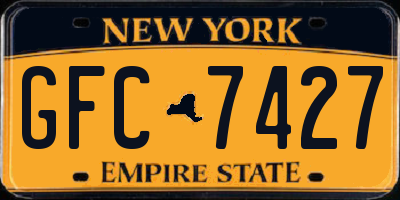 NY license plate GFC7427