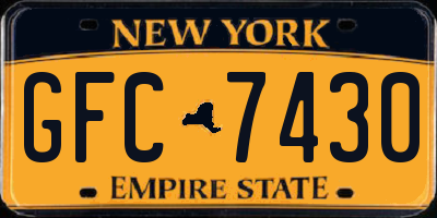 NY license plate GFC7430