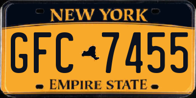 NY license plate GFC7455