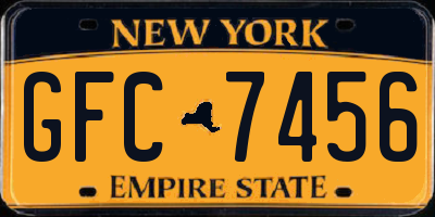 NY license plate GFC7456