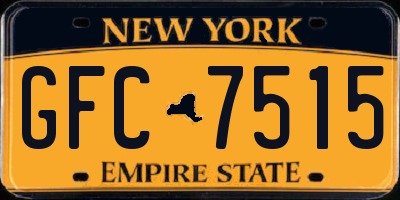 NY license plate GFC7515