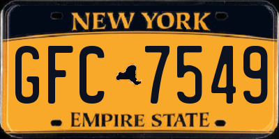 NY license plate GFC7549
