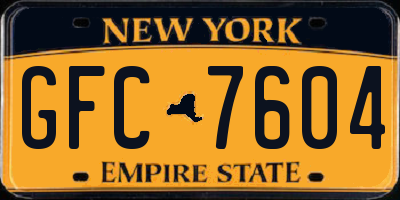 NY license plate GFC7604