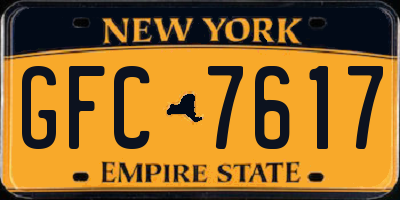 NY license plate GFC7617