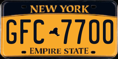 NY license plate GFC7700