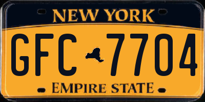 NY license plate GFC7704