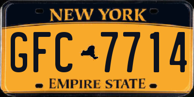 NY license plate GFC7714