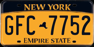 NY license plate GFC7752