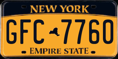 NY license plate GFC7760