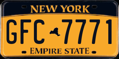 NY license plate GFC7771
