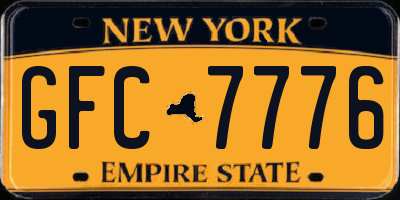 NY license plate GFC7776