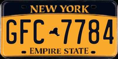 NY license plate GFC7784