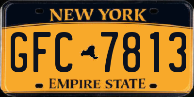 NY license plate GFC7813