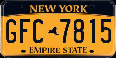 NY license plate GFC7815
