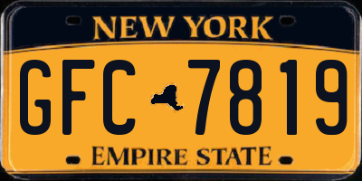 NY license plate GFC7819