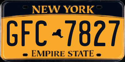 NY license plate GFC7827