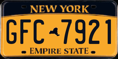 NY license plate GFC7921