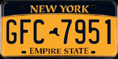 NY license plate GFC7951