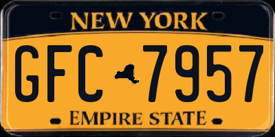NY license plate GFC7957